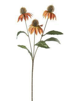 Kunstig plante snittblomst solhatt 48 cm 1-pakning Oransje