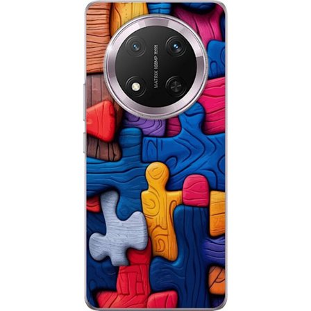 Yhteensopiva Puhelinkuori Honor Honor Magic7 Lite Leikkisä kuvitus Stitchin kanssa vaaleanpunaisissa omenoissa pehmeässä pastellidesignissa, jossa