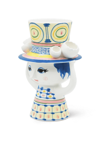 Bjørn Wiinblad Lady Vase H20,5 Blå/Gul