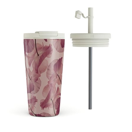 BURGA Termokop med Låg / Sugerør sæt Tender Kiss 500 ml, Sport & Velvære, Drikkedunke & Shakers, Drikkedunke