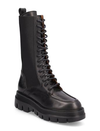 Merlo Black Vacchetta Shoes Boots Ankle Boots Laced Boots Svart ATP Atelier