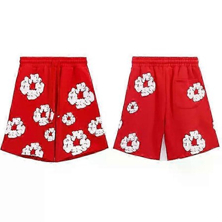 Trendy Herre Dame Løstsiddende Sommer Casual Shorts Kanye Style Træ Bomuld Print Baggy Bukser Udendørs Fritid L Picture 2
