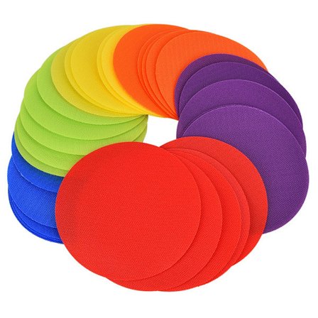 Farverige nylon gulvmærker cirkler måttemærker prikker til børnelege (rund)