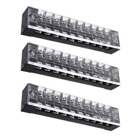 3 stk. 10 Festival Klemmesæt, 600V 15A Dobbelt Række, ZQKLA