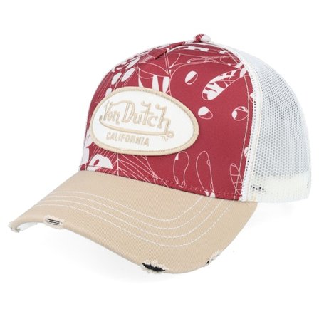Von Dutch - Rouge trucker Casquette - Oval Patch White/Multicolor/Beige a-Frame Trucker @ Hatstore