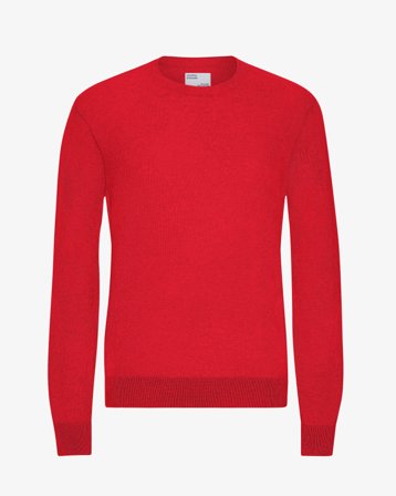 Light Merino Wool Crew - Scarlet Red XS
