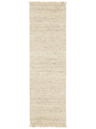Hallinge 80X250 Mały Beżowy Chodnik Dywan Wełniany