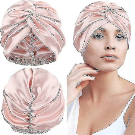 Dobbelt Lag Silke Sovehætte Elastisk Hat