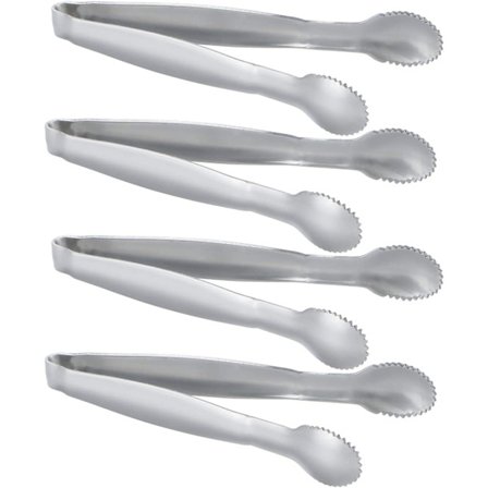 QU) 4-pak Mini rustfri sukkerklemmer 10 cm fortykkelsesmadsclips