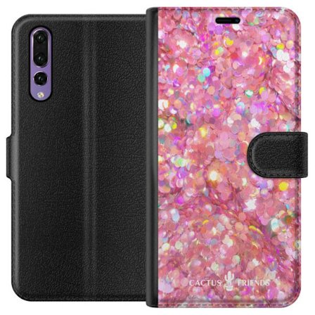 Kompatibelt Lommeboketui til Huawei Huawei P20 Pro Cactus and Friends – PinkGlitter