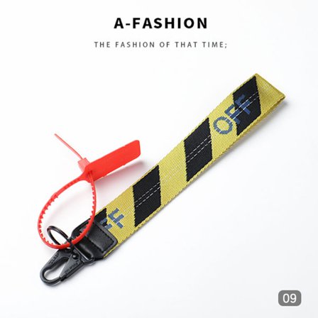 Off-White inspirert nøkkelring Lanyard industriell belte håndleddsstropp