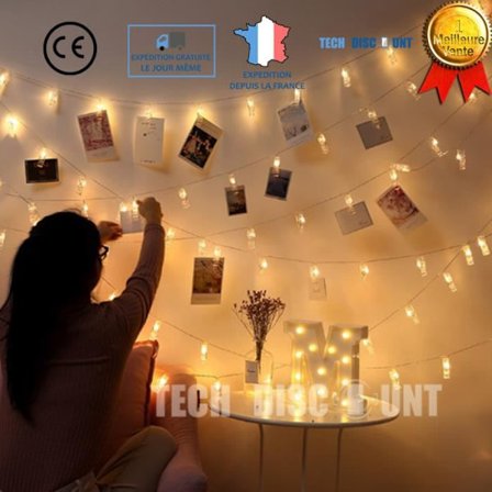 Lysende Guirlande Foto - TECH RABAT - 10 LED - IP44 - 2.5m - USB Stik