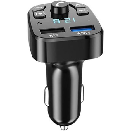 Bluetooth trådlös FM-sändare, Bluetooth bil MP3-spelare, laddare, 2 USB-portar, USB-minne spänningsdisplay