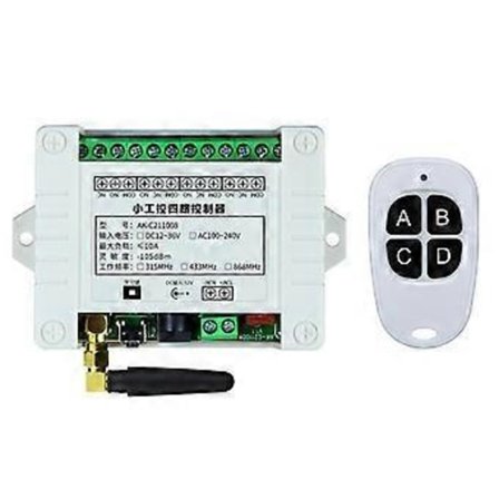 AC110V 220V 230V 10A Trådløs RF Fjernbetjening Relæ Modtager og Sender 4-kanals Fjernbetjening 433Mhz til Garagedør