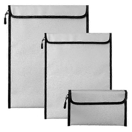 3 kpl Tulenkestävä Vedenpitävä Rahatärkeitä Asiakirjoja Laukku (2000), Tulenkestävä Laukku Asiakirjoille, Tulenkestävä