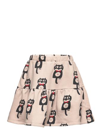 Cat O'clock All Over Skirt Dresses & Skirts Skirts Short Skirts Beige Bobo Choses