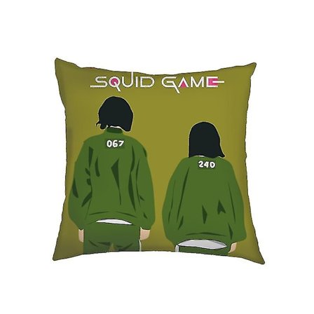 Squid Game Kramkuddfodral 45 cm Bilkudde Vardagsrum Soffkudde Kuddfodral