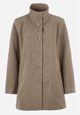 Cellbes of Sweden - Kåpe med høy krage i gråbrun for damer i størrelse 38/40