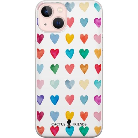 Kompatibelt Mobildeksel til Apple Apple iPhone 13 Cactus and Friends - Watercolor Love Grid