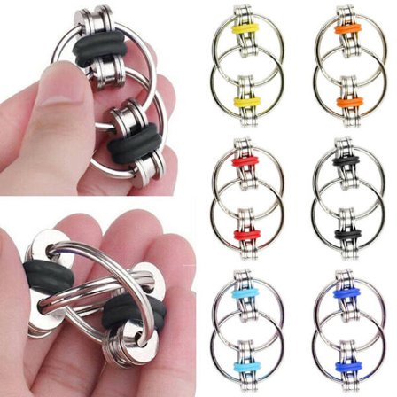 Fidget Bike Chain Ring Finger Spinner Stress Relief Sensory Toy Orange