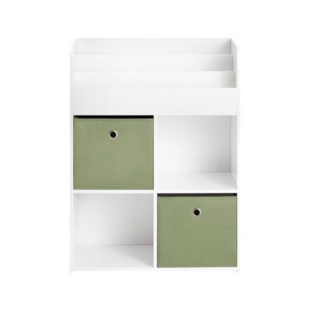 SoBuy Børnebibliotek med 3 hylder i hvid 60x34x80cm, moderne KMB79-W