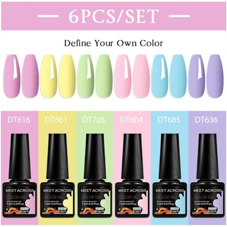 6st Nagellack Gel Set DIY Nagelkonst Semi Permanent UV LED Gel Kit För Naglar Dekoration Manikyr Blötläggning Målning Vernis Design