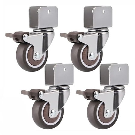 4 drejelige hjul med bremse 2" med 3/4" U-beslag
