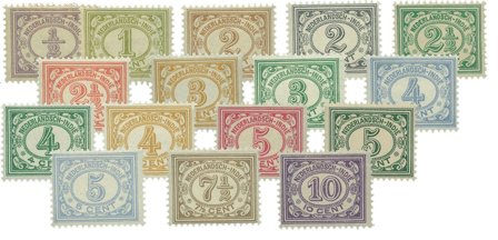 Hollandsk Ostindien 1912-1930 - NVPH 99-114 - Ubrugt
