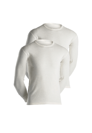 Dovre 2-pack Långärmade T-shirts | Merinoull Vit Underlinnen & Herr Beige L