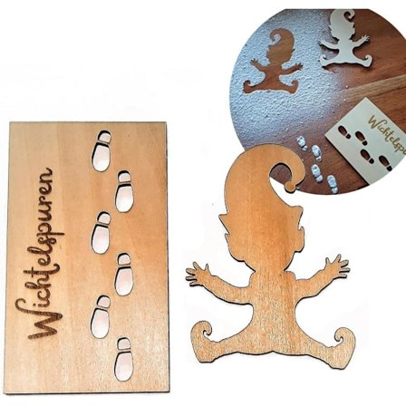 Gnome Fodaftryk Stencilsæt - Festlige Gnome Dør- og Vinduestilbehør - Perfekt Julepynt til et Finurligt Præg