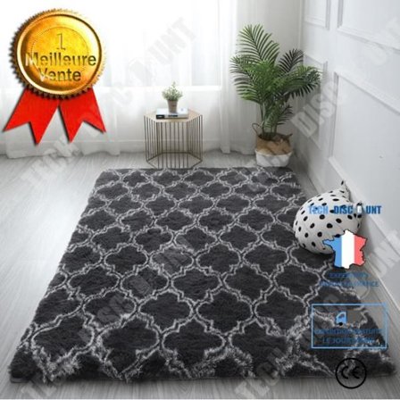 Matta - TD - Sovrum - 160x230 cm - Svart och grå - Modern syntetisk