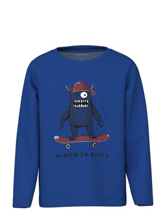 name it Nmmnonster Ls Nreg Top - Blue - 86