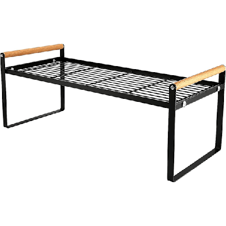 Kjøkkenbenk Oppbevaringshylle Stabelbar Multifunksjonell Skaphyller Pantry Metall Krydderhylle (Svart)