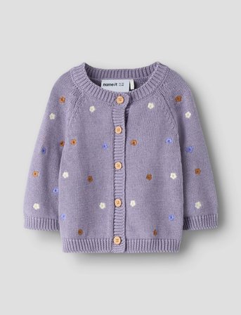 name it Nbftiflow Ls Knit Card - Purple - 80