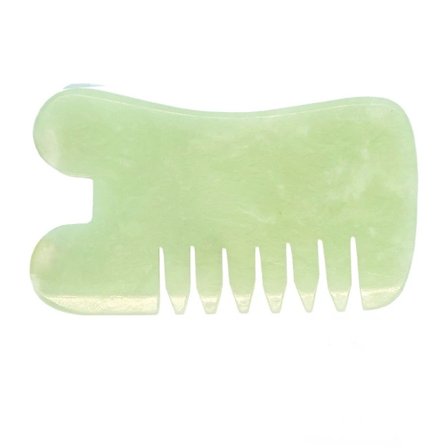Naturlig Jade Sten Kam Gua Sha Board Kamform Massage Hand Massager Avslappningskam Skrapning Ansiktslyft Skönhet SPA~02681