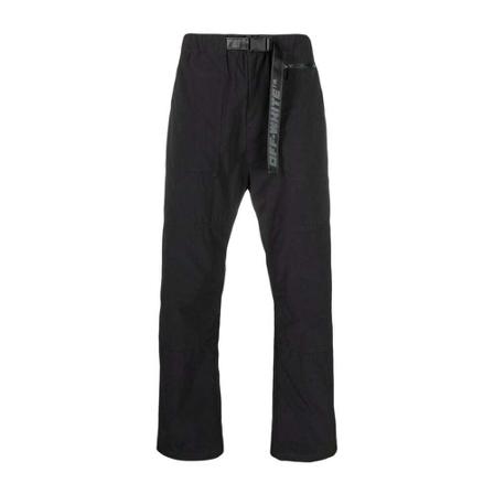 Off White, Straight Trousers Zwart, Heren, Maat:M