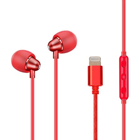 In-Ear-hörlurar för öronsnäckor kompatibla med iPhone 11 Röd
