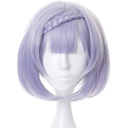 Animekaraktärsspel Lila Flätad Peruk, Genshin Impact Peruk, med