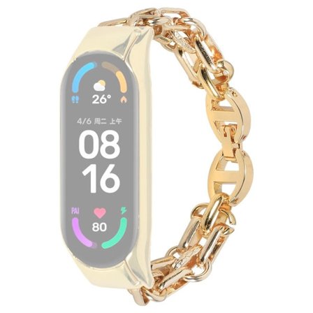 Xiaomi Mi Smart Band 6 / 5 snyggt klockarmband i rostfritt stål - Guld
