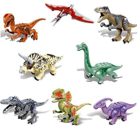 Jurassic Dinosaur Building Blocks 8pcs Heavy Claw Dragon Egg Thief Dragon Dinosaur Animal Puzzle Building Block Toy