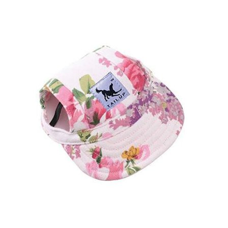 Hundebaseballkasket Udendørs Kæledyrs Solhat Sommer Canvas Visir Hvalp Størrelse M - Blomst