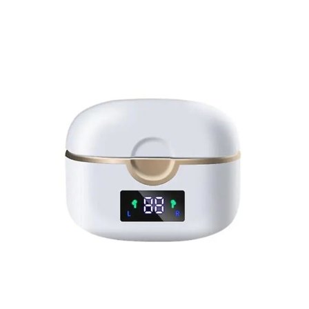 TWS Trådløse Bluetooth Øretelefoner Doble Dynamiske Spoler Quad Høyttalere Batteridisplay Touch 5.0 Sportshodetelefoner (Hvit)