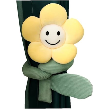 1st Kreativ Solsikke Gardinspænde til Gardindekoration, Lille Plysblomst (Gul)