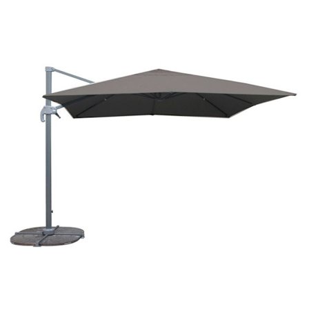 Kvadratisk sidoparasol i tyg 300 x 300 cm - Grå - Sidopåle - Aluminium, Polyester, Stål