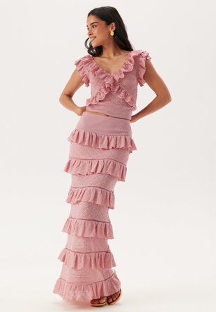 Andrea Norrman X Bubbleroom-Knitted Frill Ankle Skirt-L