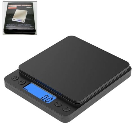 Digitalvåg 0,1g - 3kg digital våg inkl. batterier plattformsvåg