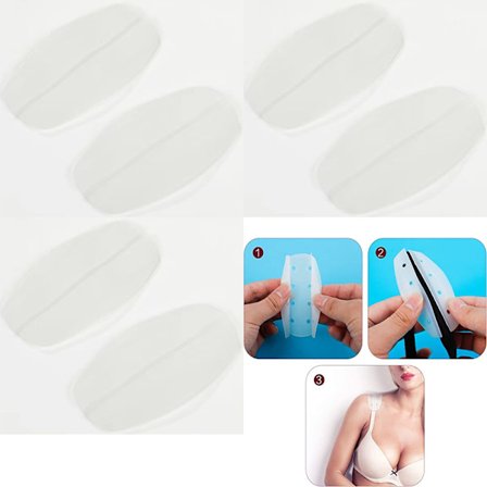 6 kpl/3 paria (valkoinen - noin 9,5*5,3 cm) Liukumattomat rintaliivien olkaimet