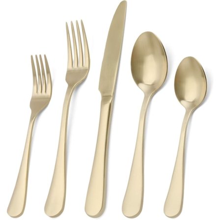 5-delt sølvtøjssæt, satinfinish rustfrit stål bestiksæt, sæt