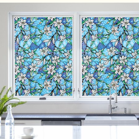 Stained Glass Window Film Privacy: Window Frosting Film Self Adh