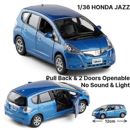 1/32 Honda Fit Jazz Sport Lekebil Diecast Miniatyrmodell SUV Trekk Tilbake Dører Åpnbare Lyd & Lys Samling Gave Til Gutt Barn HONDA JAZZ Blue